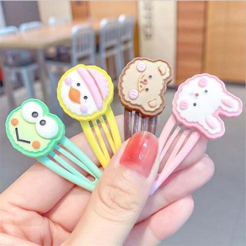 2PCS Cute Girls Cute Cartoon Rabbit Bear Frog Duck Hairpins Kids Sweet Hair Clips Barrettes Headband Fashion Hair Accessories