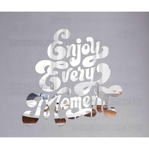 Mirror Wall Stickers Sticker Home Decor For Kids Room Lettering Phrase Quote Calligraphy Enjoy Every Moment Inspiration R102
