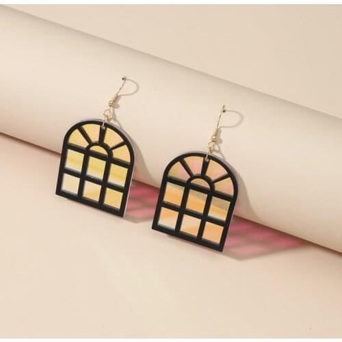 2021 Goth Window Wisiorek Earrings Acrylic Sequins Geometric Fashion Earrings For Women Jewelry Party Punk High Quality Gifts
