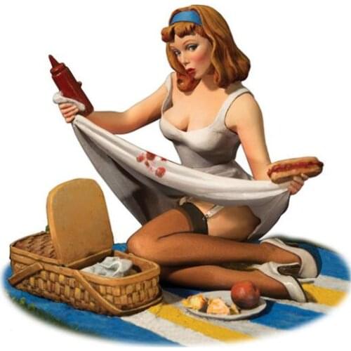 1/22 Resin Model Building Kit Figure Picnic girl