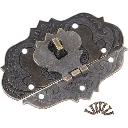 1 Set Retro Jewelry Box Hasp Lock Latch Wooden Cases Chests Latch With Screws Hardware Decor Accessories