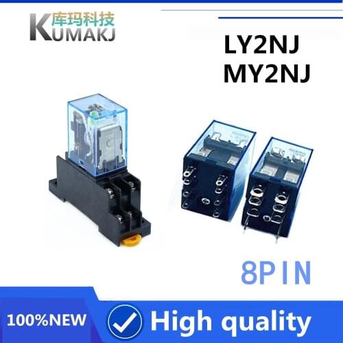 100%NEW Intermediate relay MY2NJ MY2N-J MY3N-J MY3NJ DC12V DC24V AC220V AC110V socket base 8PIN 11PIN