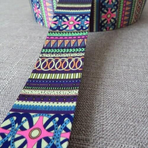 5 yards polyester fiber 38mm printed webbing bag straps tape dog pet collar leash harness decoration belt garment DIY accessory
