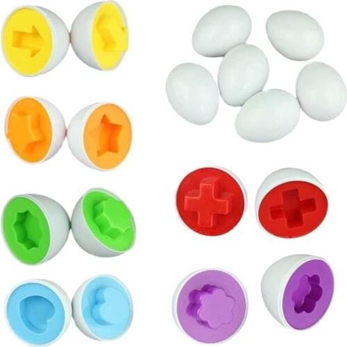 6 eggs/set identify color & shape insert intelligence Construction Blocks Education toys Matching Smart Twisted Egg Toys