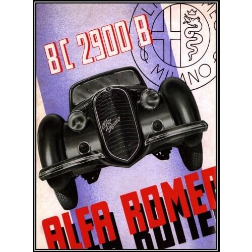 Alfa Romeo 8c 2900 B Vintage Retro Metal Tin Sign Poster Wall Plaque(Visit Our Store, More Products!!!)