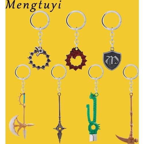Anime Seven Deadly Sins Escanor Rhitta Key Chain Nanatsu No Taizai Axe Bottle-Opener Pendant Weapon Keyring Gift For Men Trinket
