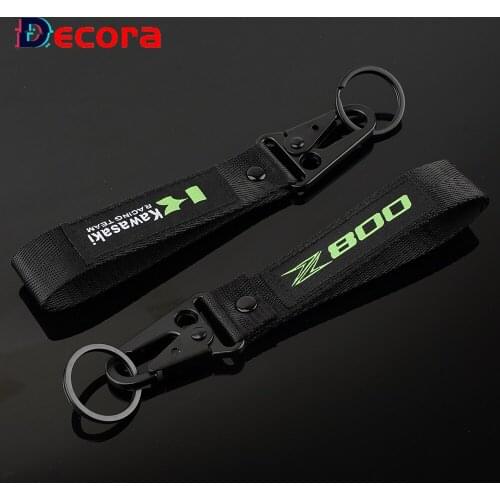 3D Embroidered Motorcycle Keychain For Kawasaki Z800 Z800E Z 800 800E Vehicle Key Holders Key Ring Keyring Accessories