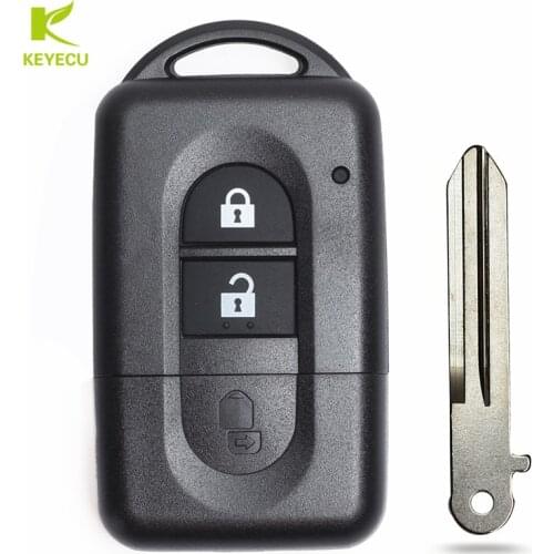 KEYECU New Uncut Replacement Remote key Shell Case Fob 2 Button for Nissan Micra Xtrail Qashqai Note Pathfinder