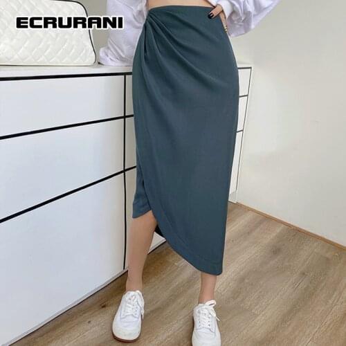 Женские юбки с высокой талией ECRURANI China At AliExpress