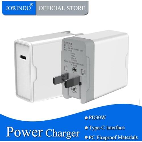 JORINDO PD30W,Type-C female jack Mobile phone charging converter,American Standard 1-15P to USB-C Fast charger,Folding