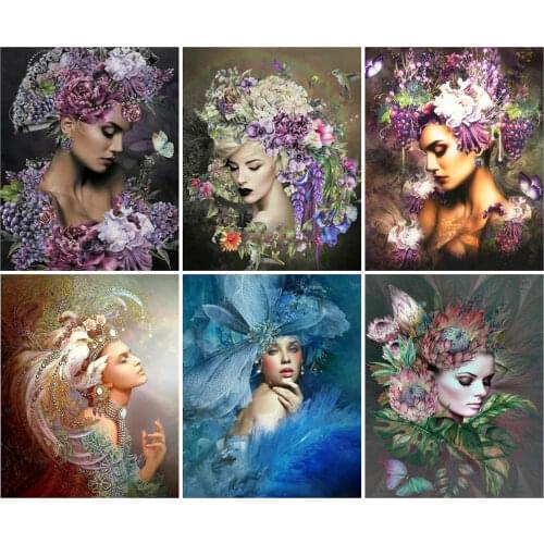 FIYO 5D DIY Diamond Painting New Arrivals Woman Diamond Embroidery Mosaic Full Drill Flower Creative Hobbies Home Decor Gift