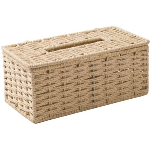 Rattan Tissue Box, Vintage Napkin Holder, Case Clutter Storage Container Cover, Living Room Desk Decoration