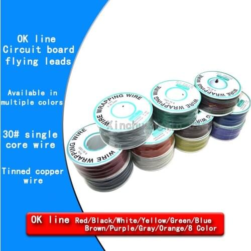 OK Wire, Circuit Board Flying Wire, PCB Jumper Wire, Electronic Wire Welding Connection Wire, 30#, 30AWG Wire, Single-core Coppe