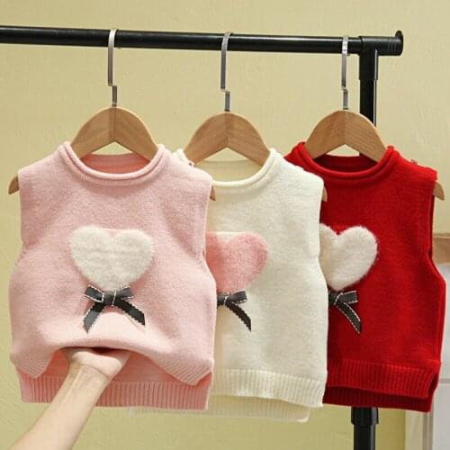 2021 Autumn Cute Clothes Casual Childrens Clothing Baby Girl Vest Kids Sleeveless Sweater Vest Babies Outfits Ropa Bebe