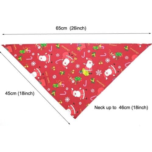 Christmas Pet Bandana Santa Pattern Red Green Scarf Dog Bandana Cat Collar Bib AUG889