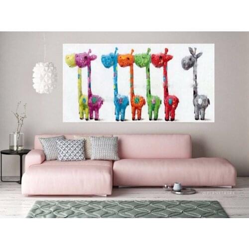 Handmade Hand painted Modern Abstract Wall Decor Fine Art Acrylic Oil Painting Colorful Rainbow Artwork Canvas Painting artwork