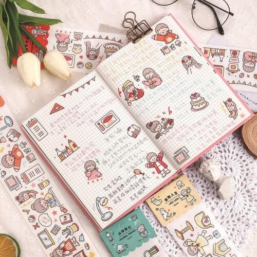 DIY Adhesive Decorative Sticker Cartoon Washi Tape Scrapbooking Notebook Sticker Gift Packing