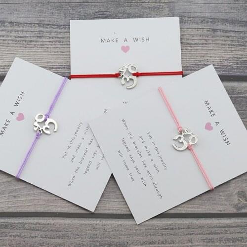 OM charm Lucky Wish Card Rope Chain Yoga Women Bracelet for Women Men Best Friendship Bracelets & Bangles Jewelry Gift