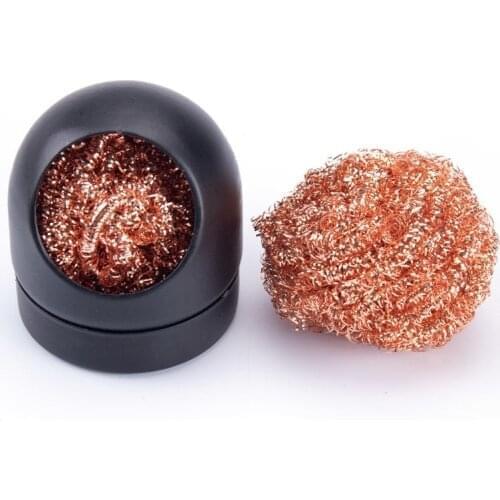 Cleaning Ball Welding Desoldering Soldering Iron Mesh Filter Cleaning Nozzle Tip Copper Wire Cleaner Ball Metal Box Clean Ball