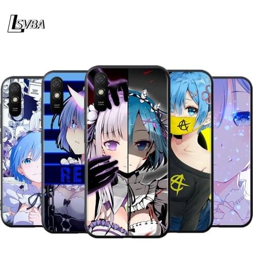 Anime cute REM Silicone Cover For Xiaomi Redmi K40 K30i K30T K30S K30 K20 10X Ultra Pro Black Soft Phone Case Shell
