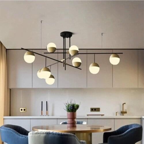 Post Modern Living Room Lamps American Light Luxury Artistic Personality Hotel Villa Restaurant Milk White Glass Ball Chandelier