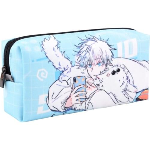 Anime Jujutsu Kaisen Gojo Satoru Cosplay Pen Bag Cartoon Students Stationery Box Pencil Case School Supplies Storage Bag Gifts