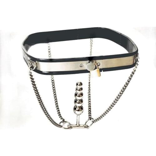 Light-Weight Female Chastity Belt Lock Invisible Plug Stainless Steel Adjustable Waist Stimulate Anal Vagina Massage BDSM Toys