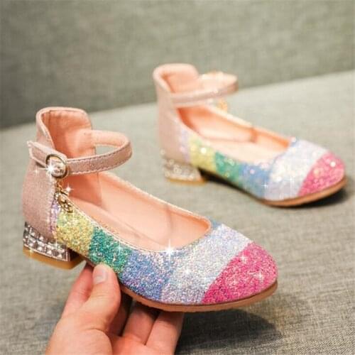 Girls Shoes High Heels Children Princess Sandals Fashion Kids Shoes Candy Colors Girls Performance Dance Single Shoes
