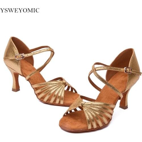 Ballroom Standard Women Dance Shoes Satin Meduim Slim Heel 5.5cm Ladies Closed Toe Modern Waltz Wedding Ballroom Dance Shoes