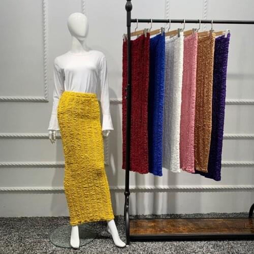 Faldas Mujer Moda Muslim Knitted High Waist Maxi Pencil Long Skirt Jupe Longue Femme Skirts Womens Clothing Jupe Crayon Femme