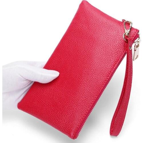 Womans Wallet Designer 100% Genuine Cow Leather Clutch Wallets Purse Card Holder Fashion Wallet Woman With Coin Phone Purse