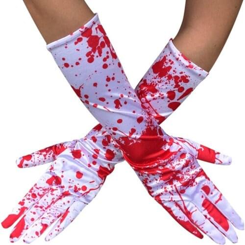10 Pair Bleeding Blood Long Full Finger Gloves Bloodsucker Cosplay Costume Accessories Party Funny Prop Haunted House Halloween