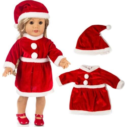 18" girl Doll Santa Claus Dress hat fit for Babies doll Christmas dress hat doll toys accessories