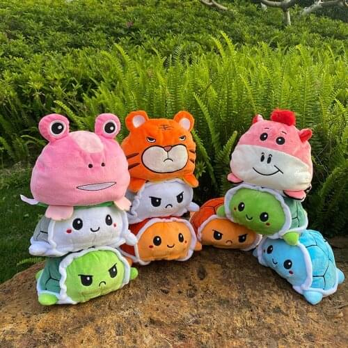 2021 Reversible Tortoise Plush Toys Flip Stuffed Turtle Reversible Doll Peluche Flip Toys Cute Simulation Tortoise Plush Toys