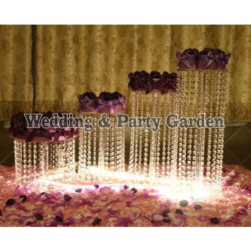 4pcs big size crystal cake holder Round wedding birthday Crystal Cake Stand wedding decoration prop Cupcake stand D20~35,H45~15
