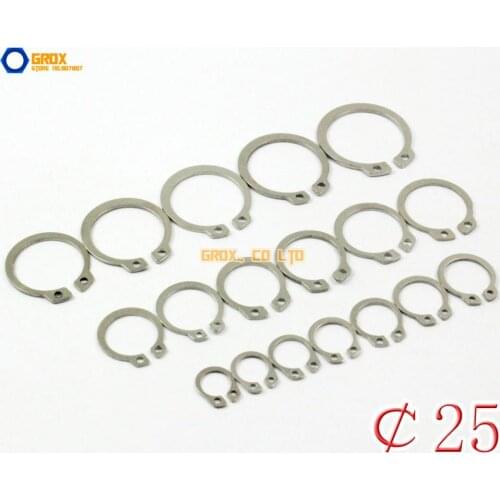 50 Pieces 25mm 304 Stainless Steel External Circlip Snap Retaining Ring