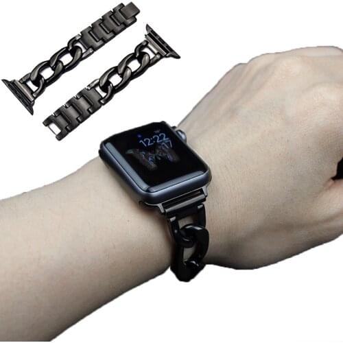 Link Bracelet Strap for Apple Watch Band Lady Women Wristband Belt for Apple Watch 44mm 40mm 42mm 38mm for iWatch 5 4 3 2 1 Band