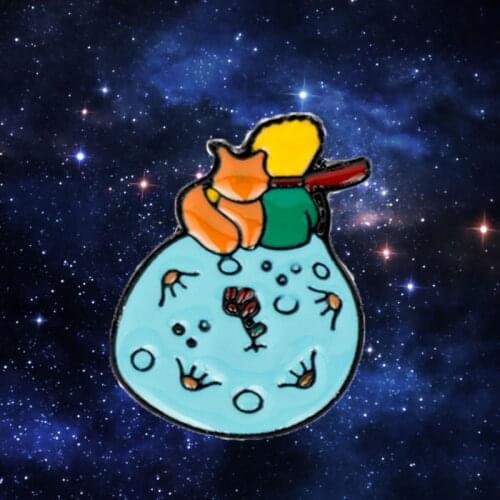 Le Petit The Little Prince Fox Rose brooch Classical Fairy Tale Enamel Brooch Pin Men Women Children Brooches Enamel pin