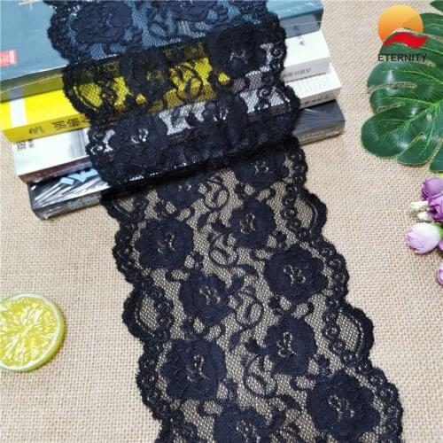 E1334*15CM Lace elastic lace fabric ribbon for fabric wedding elastic lace decoration white large edge