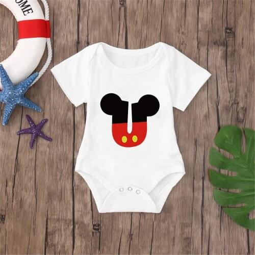 Mickey Mouse Alphabet ABC Personality Baby Boys Clothes Newborn Summer Girls Jumpsuit Baby Kids Infant One-piece Onesie Clothing