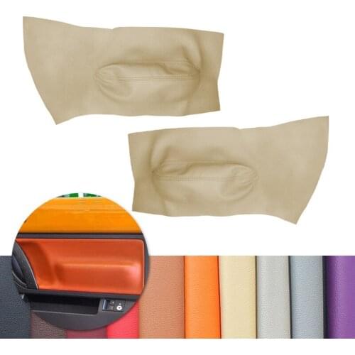 For VW Beetle 1998 1999 2000 2001 2002 - 2010 Car Interior 2pcs Beige Front Door Armrest Panel Cover Microfiber Leather Decor