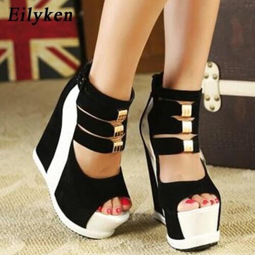 Eilyken New Summer Shoes Woman Sexy Ultra High Heels Female Sandals Platform Wedges Open Toe Women Shoes Princess Shoes