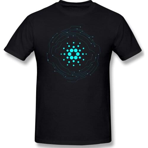 Cardano ADA Coin Cryptocurrency T Shirt Plus Size O-neck Cotton Short Sleeve T Shirt Homme