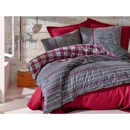 Cottonbox Masculine Jonas Double Personality Duvet cover set Burgundy