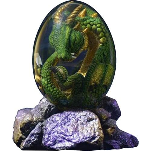 Lava Dinosaur Egg with holder Crystal Lava Dragon Egg Resin Sculpture Souvenir Collection Gift for Kids Conqueror of The World