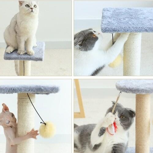 Cat Paw Grinding Multi-function Toy Cat Vertical Grinding Claw Pillar Solid Wood Sisal Texture Of Material Cat Climbing Frame