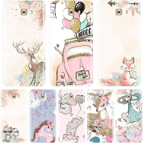 Unicorn Flower Elephant Horse Soft Silicone Phone Case For Samsung Galaxy C5 C7 C8 Back Cover For Samsung Galaxy C5 C7 C9 Pro