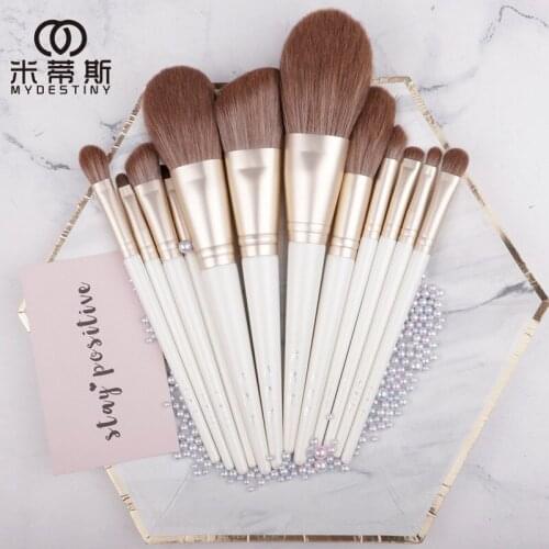 Makeup Brushes Set Professional Foundation Cosmetic Powder Eyeshadow Compensate Tool Fiber Hair Solid Wood Handle Portable