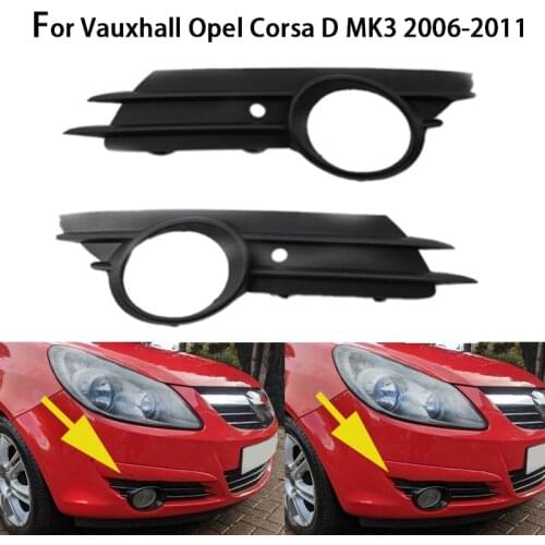 NEW-2X Car Front Fog Light Lamp Grille Cover Front Bumper Grill for Vauxhall Opel Corsa D MK3 2006-2011 13229484