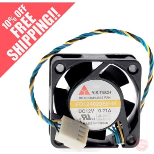 NEW Y.S.TECH FD124020EB-H 4020 4CM 4PIN 12V 0.21A cooling fan